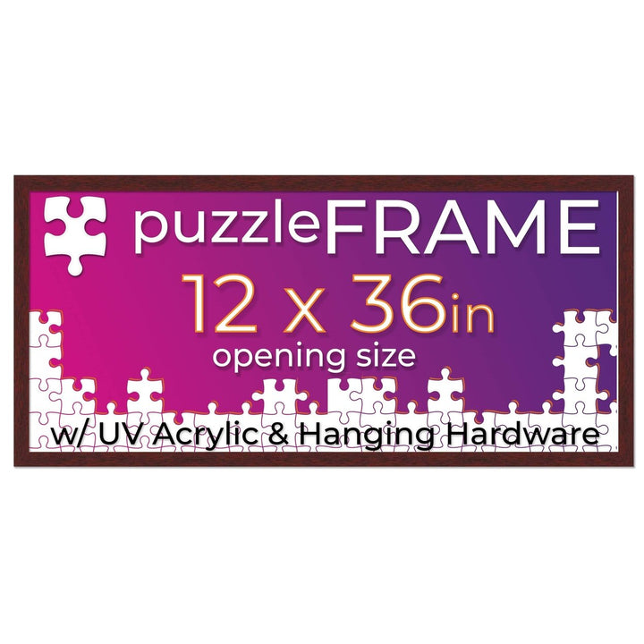 Brown Wood Puzzle Frame Kit with Glue Sheets, Backing, UV Acrylic - Available in 20 Popular Sizes Image 3