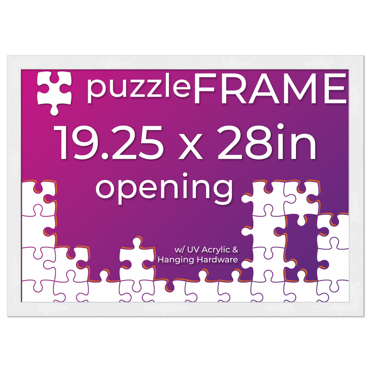 White Wood Puzzle Frame Kit with Glue Sheets, Backing, UV Acrylic - Available in 20 Popular Sizes Image 8