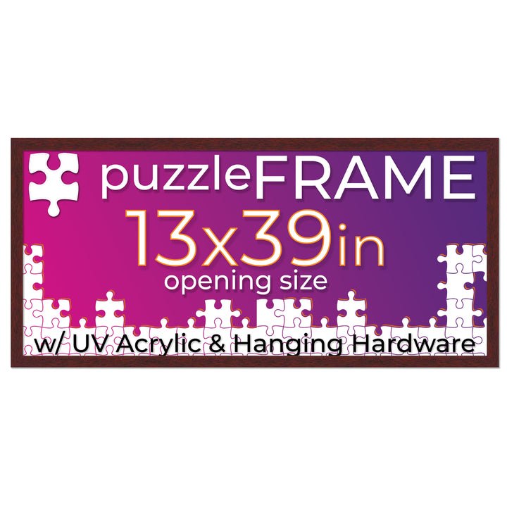 Brown Wood Puzzle Frame Kit with Glue Sheets, Backing, UV Acrylic - Available in 20 Popular Sizes Image 4