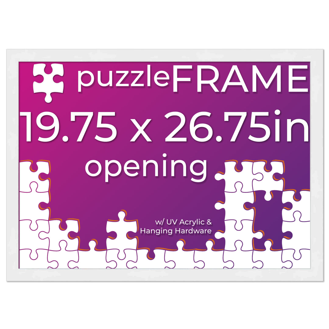 White Wood Puzzle Frame Kit with Glue Sheets, Backing, UV Acrylic - Available in 20 Popular Sizes Image 9