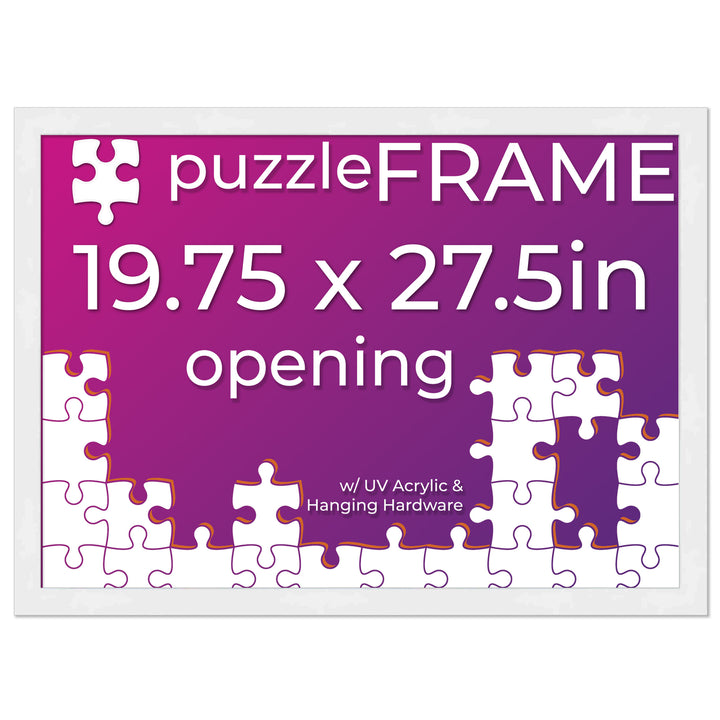 White Wood Puzzle Frame Kit with Glue Sheets, Backing, UV Acrylic - Available in 20 Popular Sizes Image 10