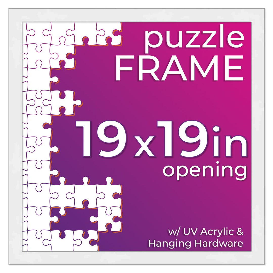 White Wood Puzzle Frame Kit with Glue Sheets, Backing, UV Acrylic - Available in 20 Popular Sizes Image 11