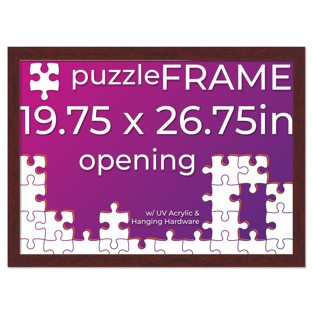 Brown Wood Puzzle Frame Kit with Glue Sheets, Backing, UV Acrylic - Available in 20 Popular Sizes Image 9