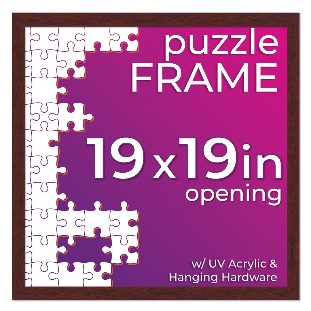 Brown Wood Puzzle Frame Kit with Glue Sheets, Backing, UV Acrylic - Available in 20 Popular Sizes Image 11