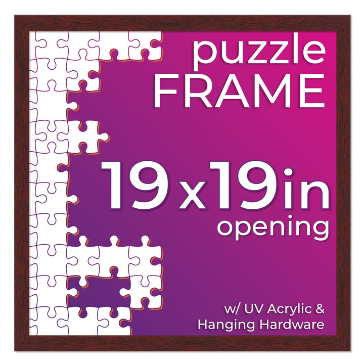 Brown Wood Puzzle Frame Kit with Glue Sheets, Backing, UV Acrylic - Available in 20 Popular Sizes Image 11