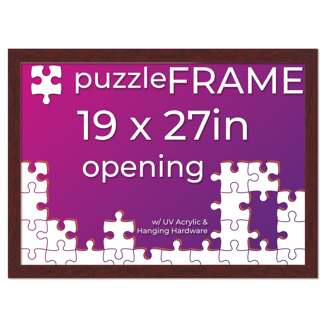 Brown Wood Puzzle Frame Kit with Glue Sheets, Backing, UV Acrylic - Available in 20 Popular Sizes Image 12