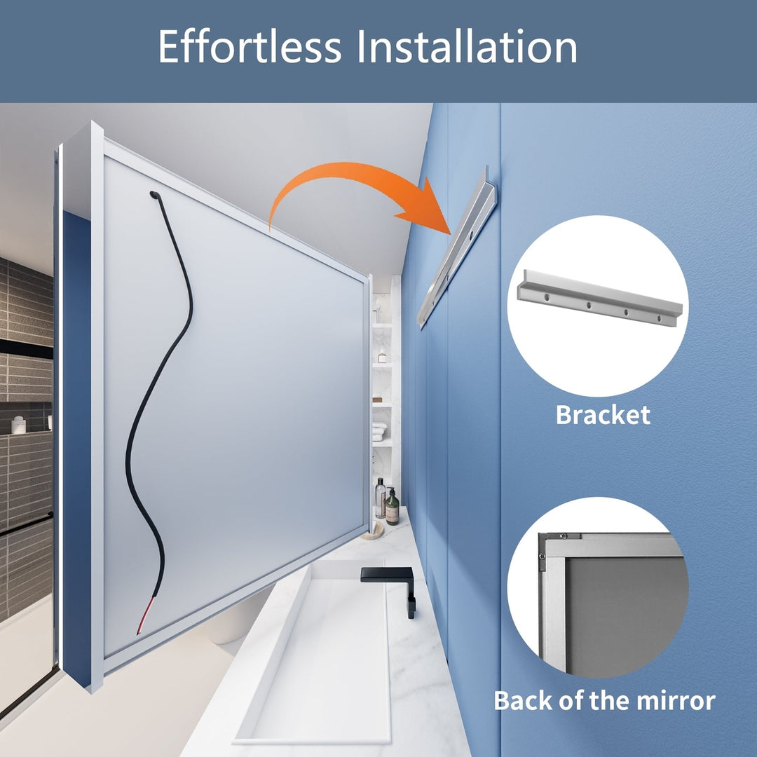 Illusion 48x32 LED Lighted Medicine Cabinet with Magnifiers and USB Ports Image 7