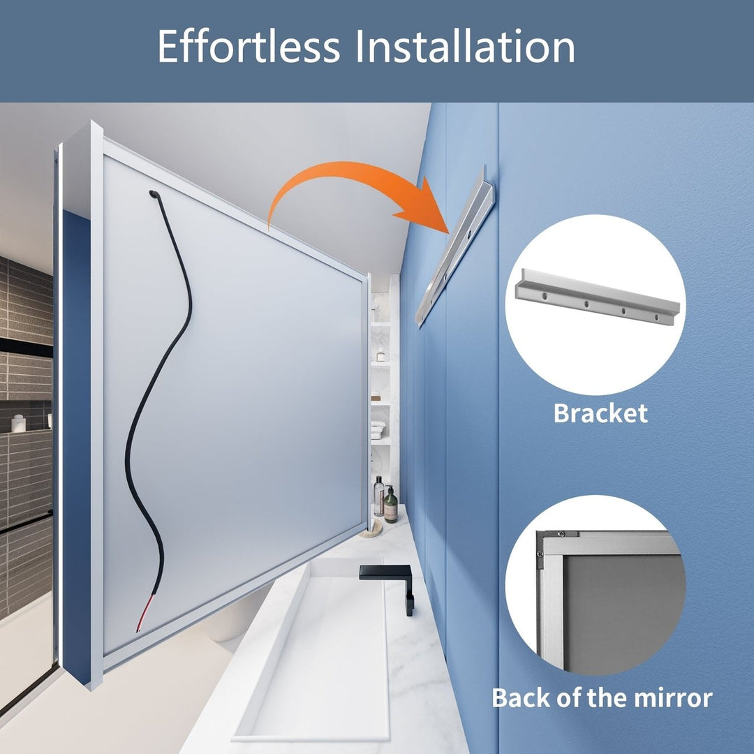 Illusion 30x32 LED Lighted Medicine Cabinet with Magnifiers Front Back Light Image 7