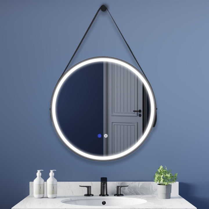 ES-DIY 24X32 LED Bathroom Mirror with Lights,Anti-Fog,Dimmable,Tempered Glass,Lighted Bathroom Vanity Mirror for Wall Image 1