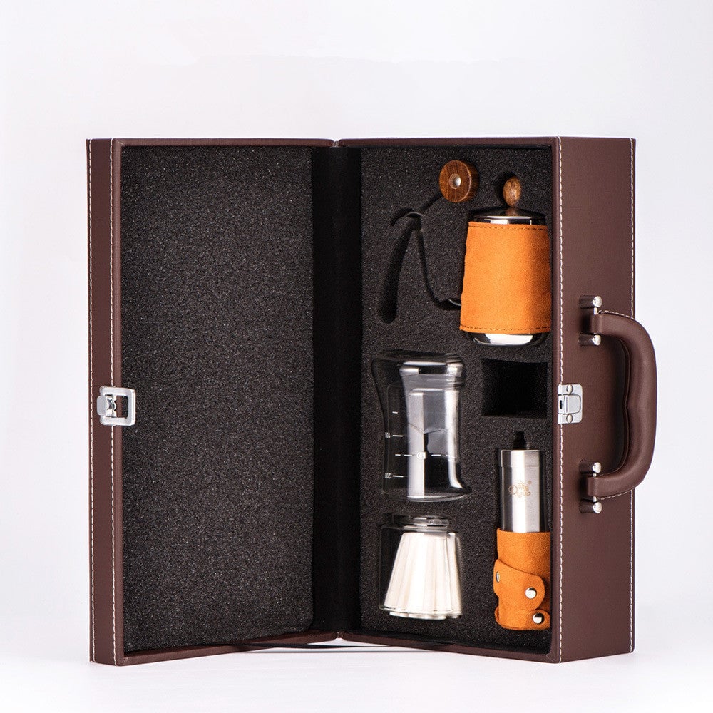 Travel Portable Coffee Gift Box Hand Brew Pot Coffee Pot Set Gift Box Image 3