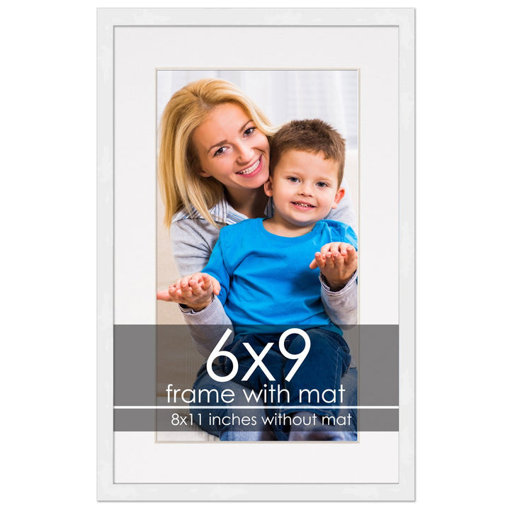 Modern White Frame with White Photo Mat, UV Acrylic Front, Foam Board Backing, 60 Sizes Available Image 9