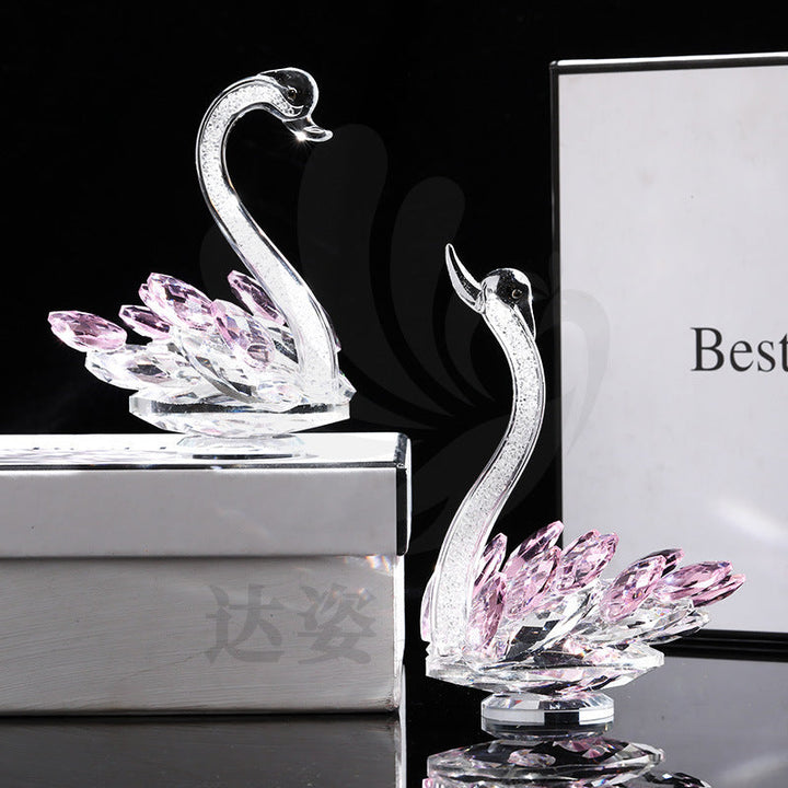 Modern Crystal Swan Decoration Wedding Gifts Image 3