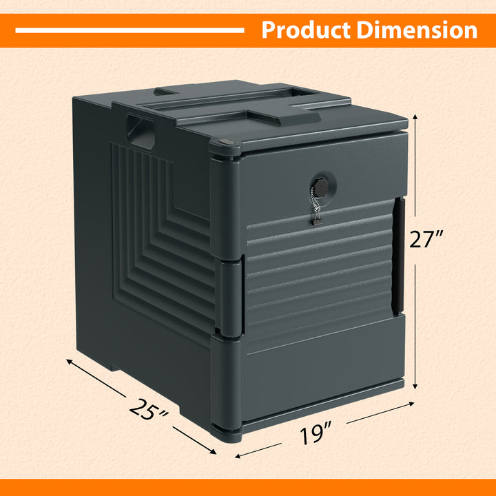 End Loading Insulated Food Pan Carrier Hot and Cold 6 Pan Capacity w/ Handles Image 3