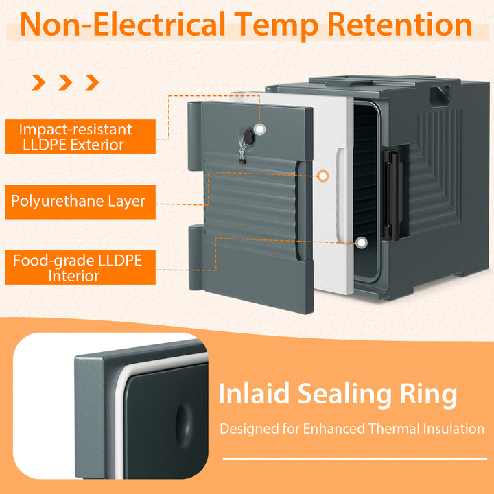 End Loading Insulated Food Pan Carrier Hot and Cold 6 Pan Capacity w/ Handles Image 7