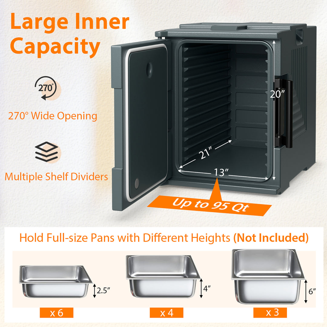 End Loading Insulated Food Pan Carrier Hot and Cold 6 Pan Capacity w/ Handles Image 8