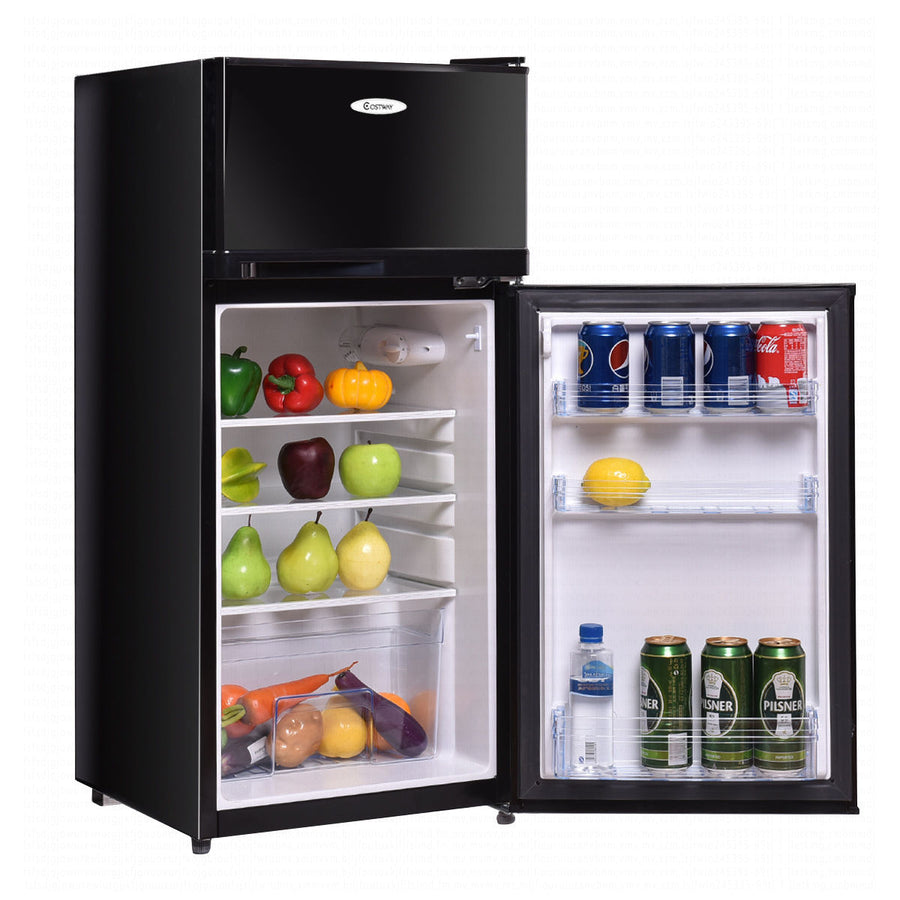 2 Doors 3.4 cu ft. Unit Compact Mini Refrigerator Freezer Cooler Image 1