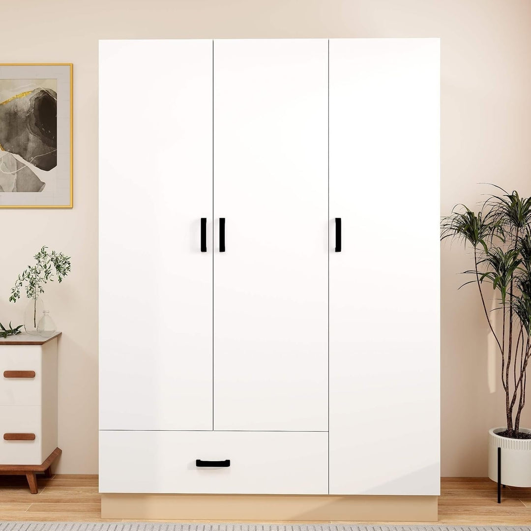 Livelylodge Armoire Wardrobe Closet with 3 Doors, 69" High Bedroom Wardrobe Closet with Closet Drawers, Clothes Cabinet Image 1