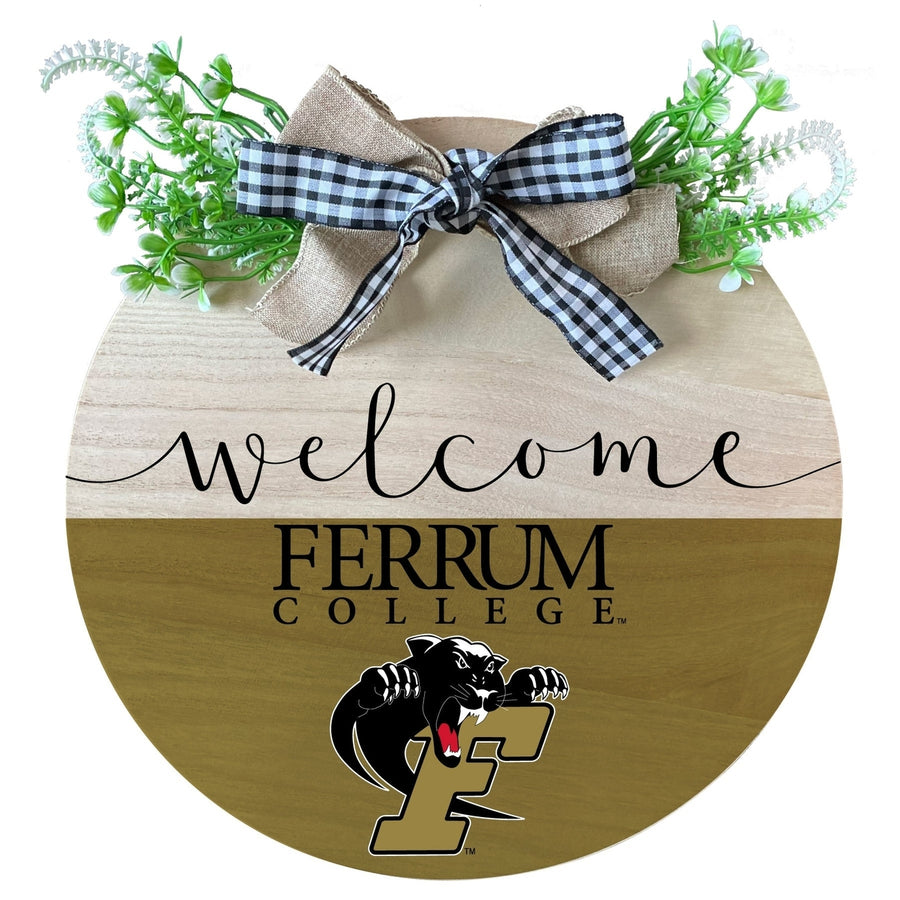 Ferrum College Wooden Wreath Welcome Sign Officially Licensed Collegiate Product Image 1