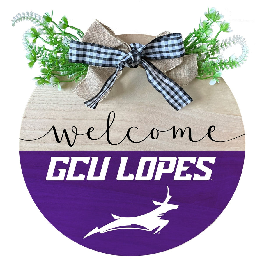 Grand Canyon University Lopes Wooden Wreath Welcome Sign Officially Licensed Collegiate Product Image 1