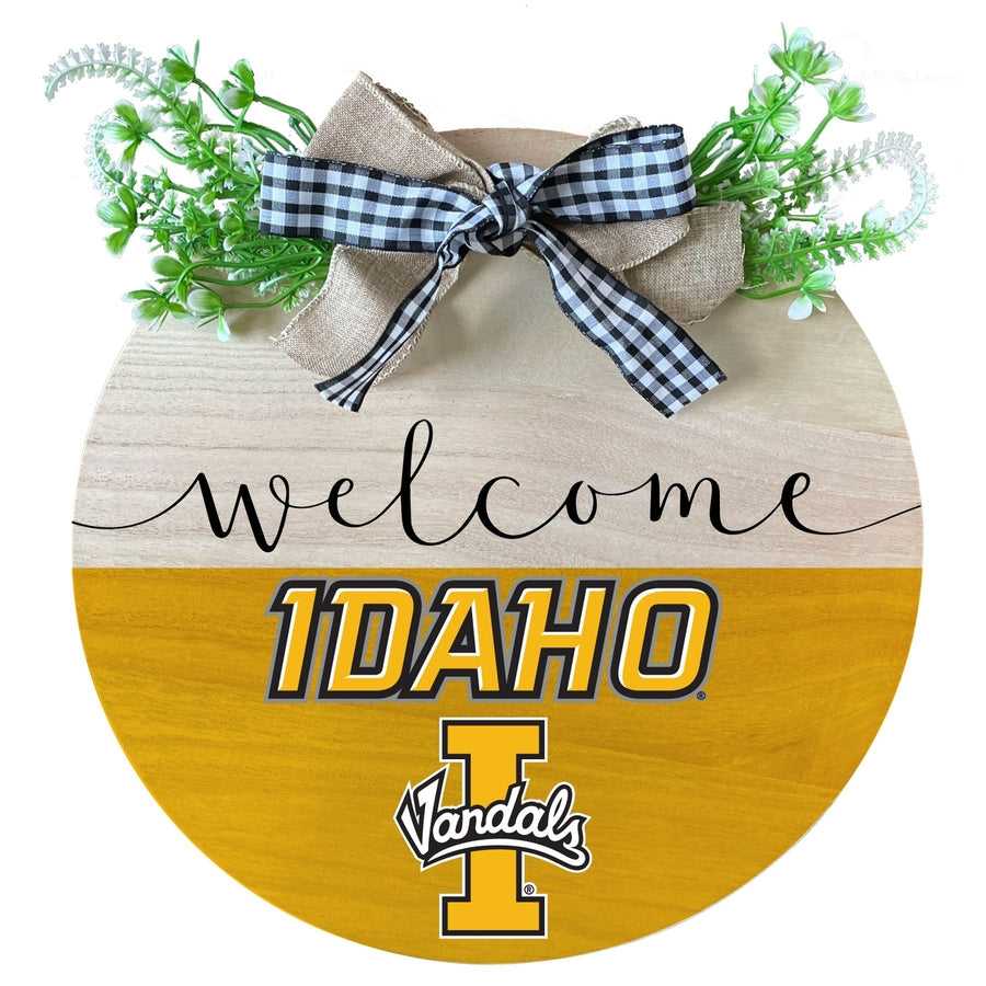 Idaho Vandals Wooden Wreath Welcome Sign Officially Licensed Collegiate Product Image 1