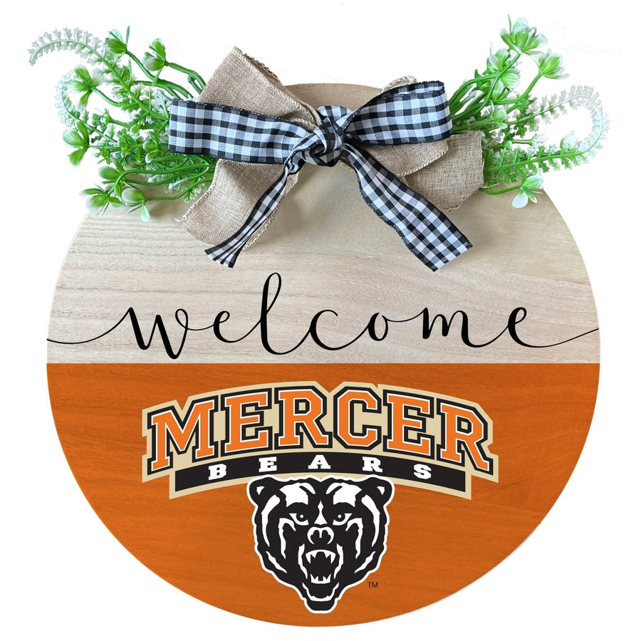 Mercer University Wooden Wreath Welcome Sign Officially Licensed Collegiate Product Image 1