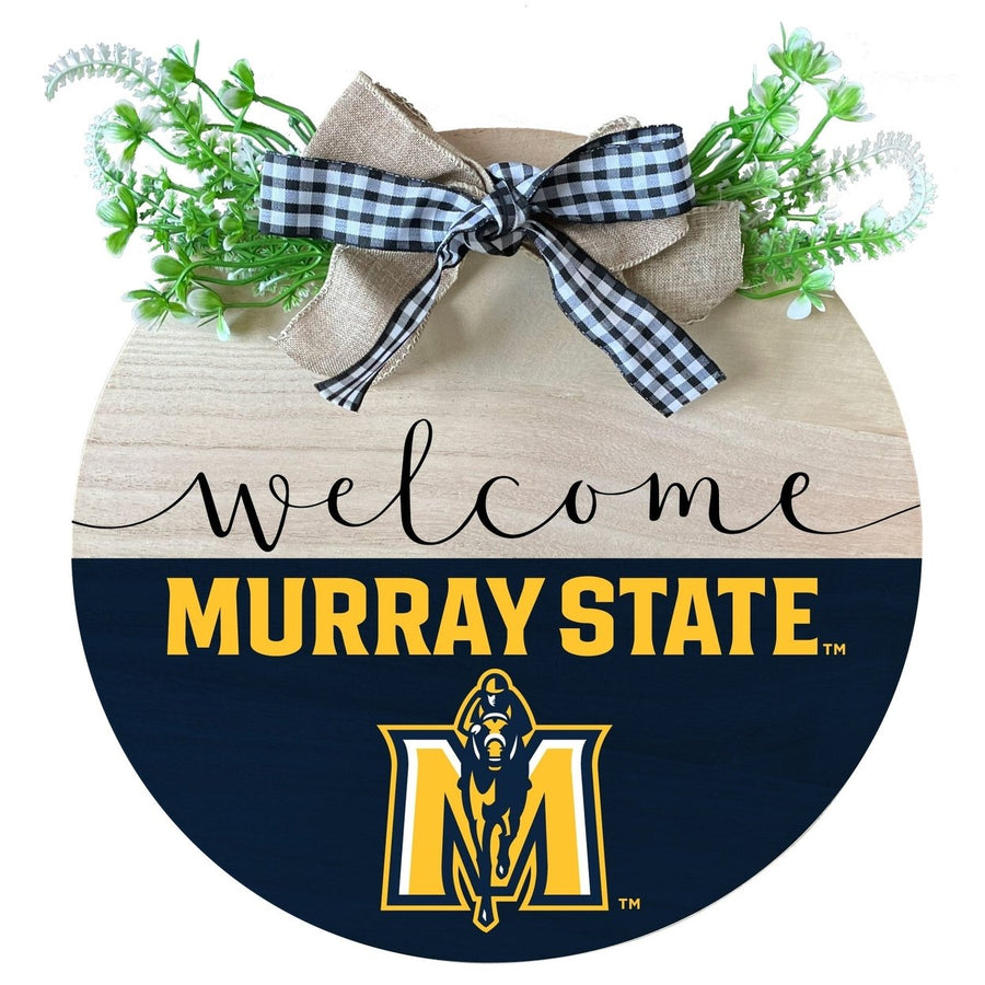 Murray State University Wooden Wreath Welcome Sign Officially Licensed Collegiate Product Image 1