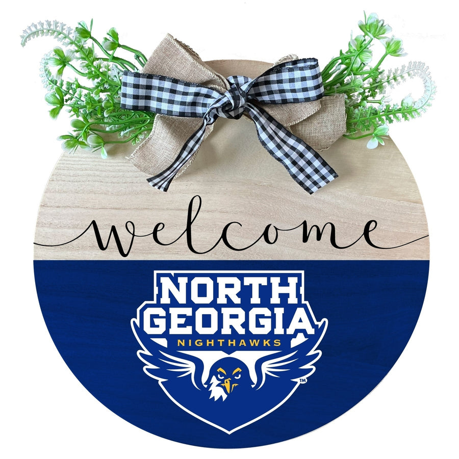 North Georgia Nighhawks Wooden Wreath Welcome Sign Officially Licensed Collegiate Product Image 1