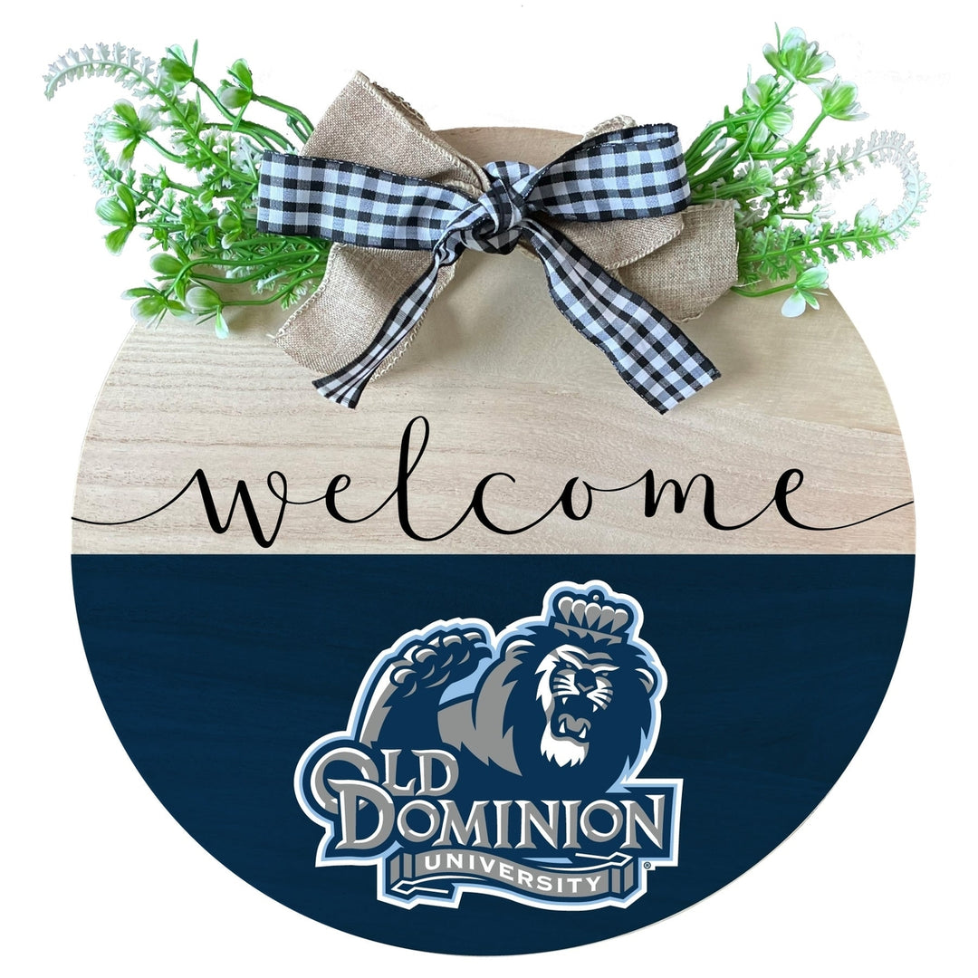 Old Dominion Monarchs Wooden Wreath Welcome Sign Officially Licensed Collegiate Product Image 1