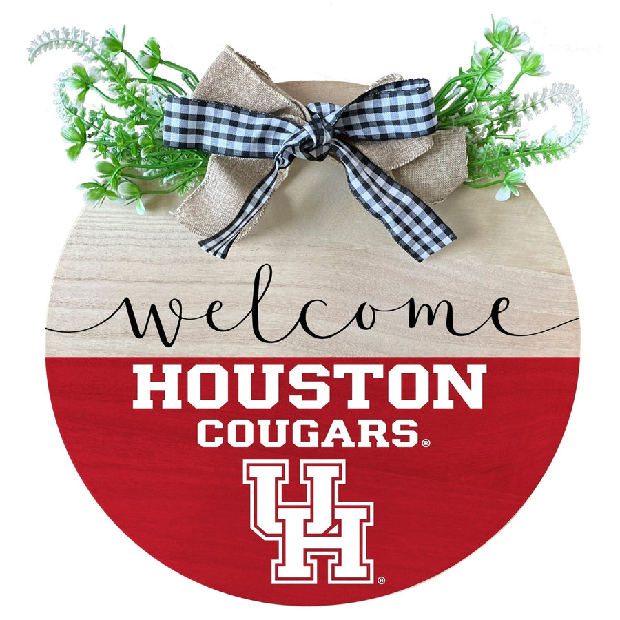 University of Houston Wooden Wreath Welcome Sign Officially Licensed Collegiate Product Image 1