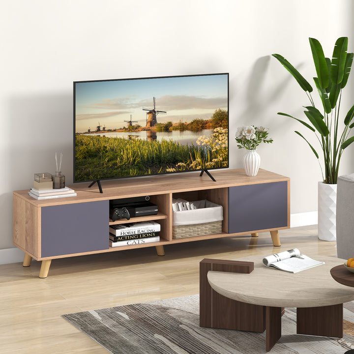 TV Stand for TVs up to 65 Modern Rustic TV Cabinet w/ Open Shelf TV Console Table Image 5