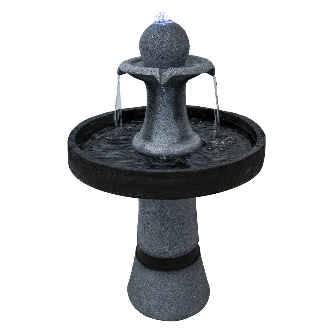 Sunnydaze Contemporary 2-Tone Outdoor Water Fountain with Light - 29.5" Image 8