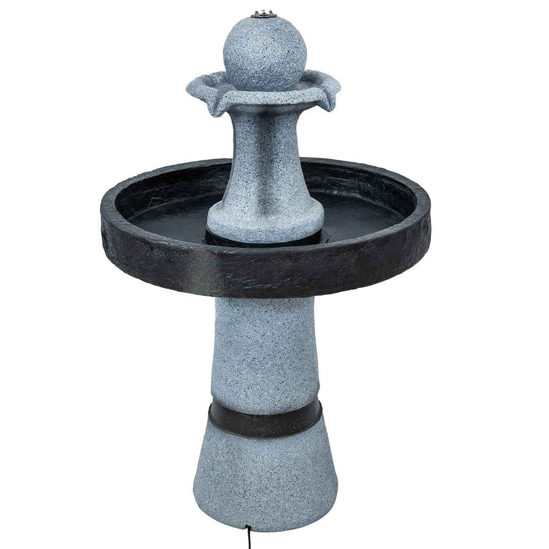 Sunnydaze Contemporary 2-Tone Outdoor Water Fountain with Light - 29.5" Image 7