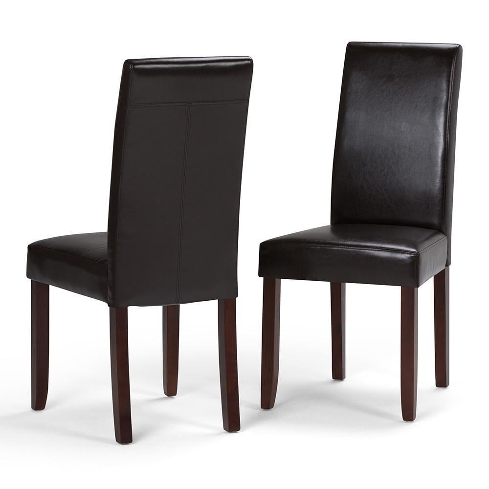 Acadian Dining Chair Set of 2 Upholstered Brown Solid Wood Kitchen Office Image 2