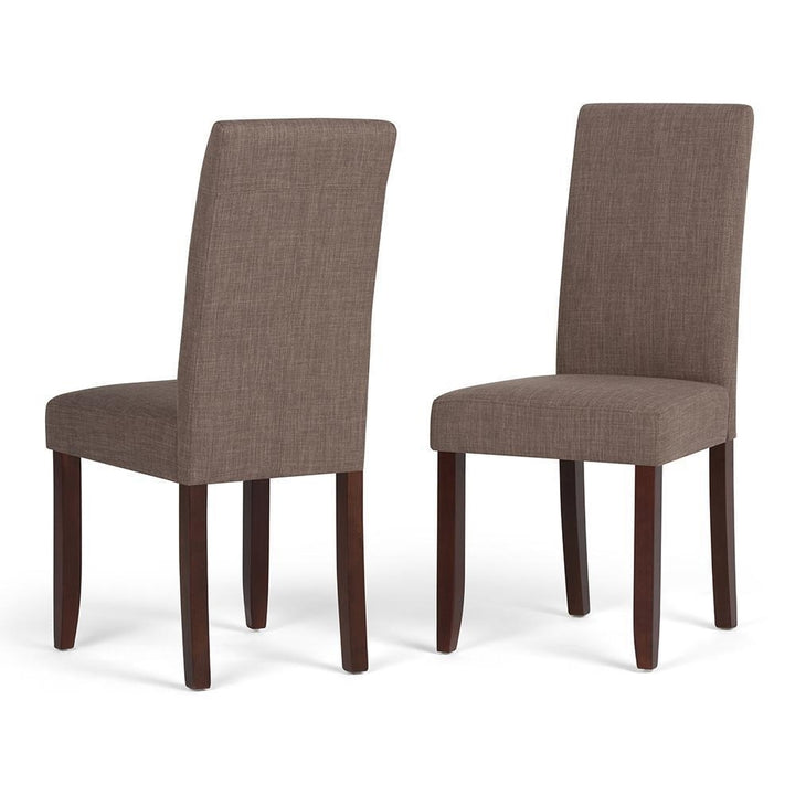 Acadian Dining Chair Set of 2 Upholstered Brown Solid Wood Kitchen Office Image 7