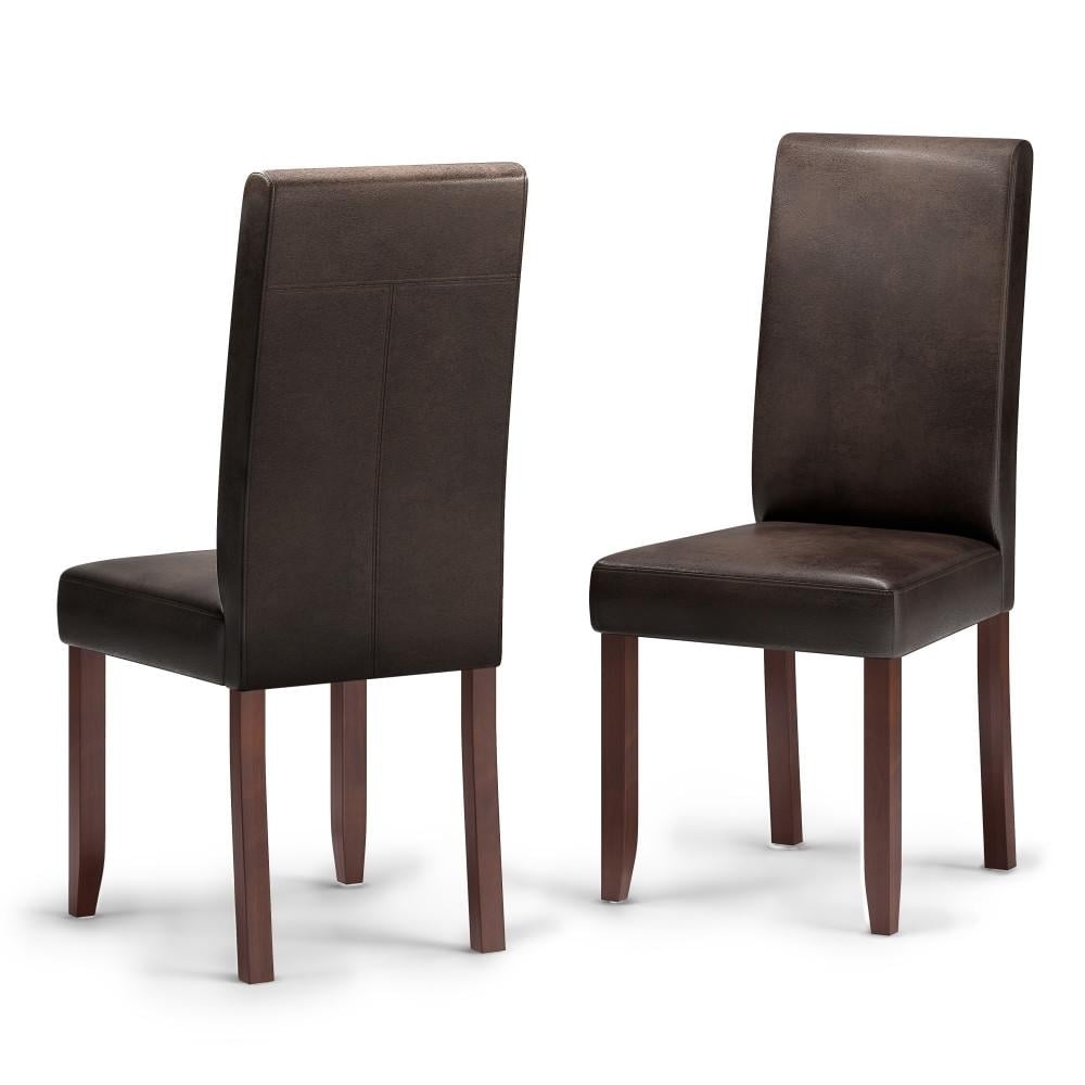 Acadian Dining Chair Set of 2 Upholstered Brown Solid Wood Kitchen Office Image 11