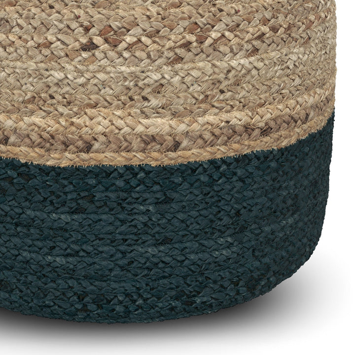 Simpli Home Lydia Round Pouf Woven Jute 18in Multi-Functional Foot Stool Image 11