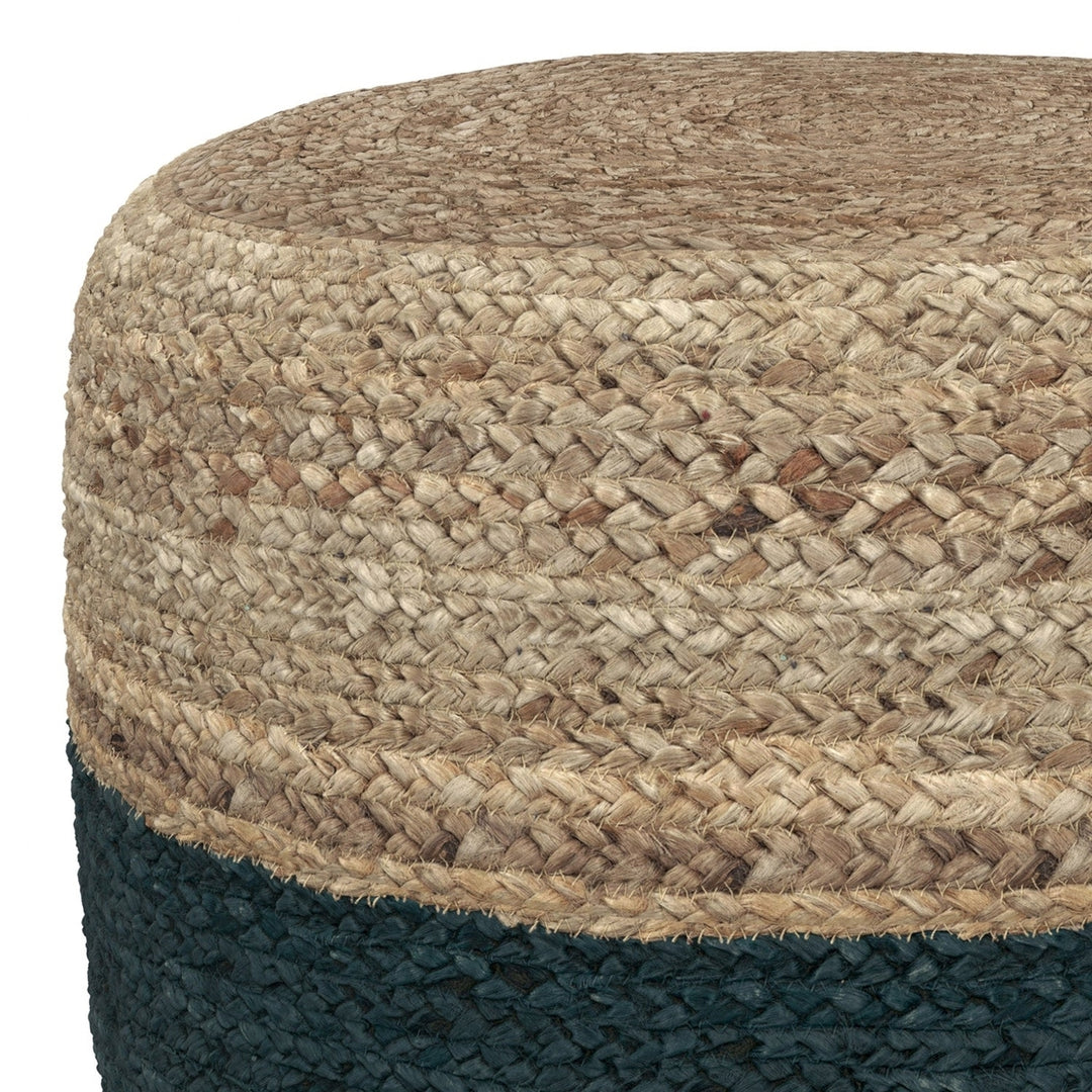 Simpli Home Lydia Round Pouf Woven Jute 18in Multi-Functional Foot Stool Image 12