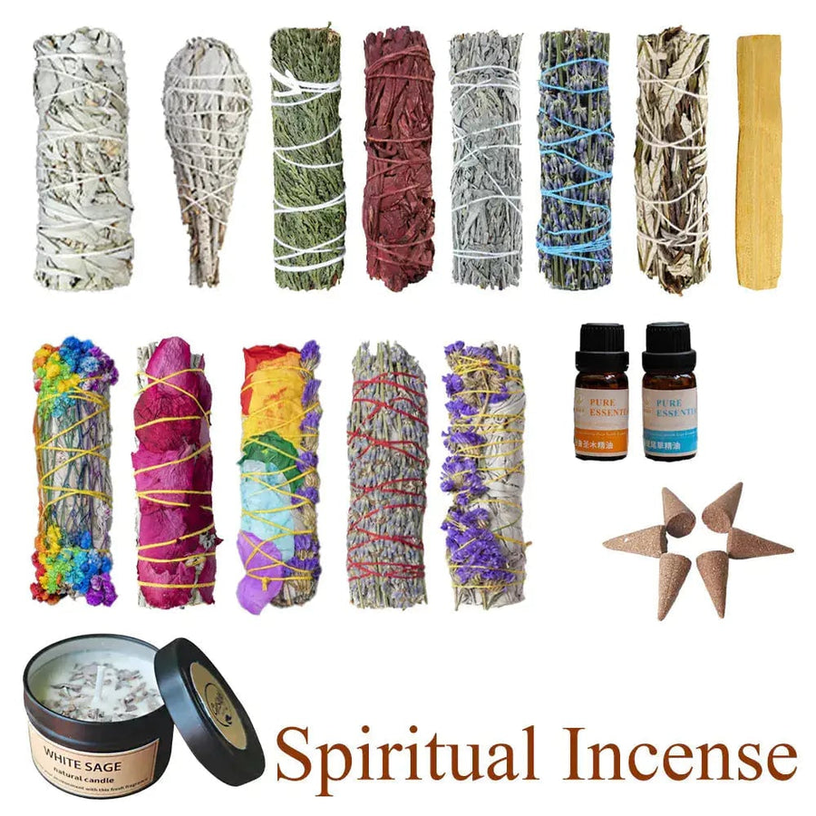 White Sage Incense Sticks Bundle And Candle Image 1