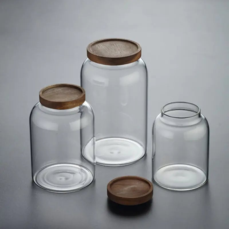 Large-Capacity Glass Jar with Wooden Lid Image 5