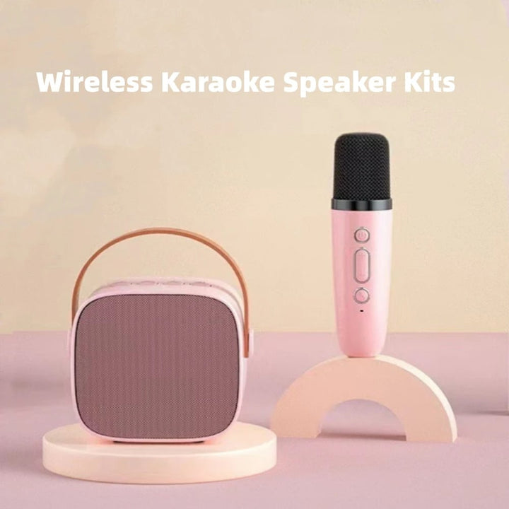 Mini Karaoke Machine for Kids and Adults Portable Speaker With 1-2 Wireless Microphone for Home KTV Birthday Party Image 1