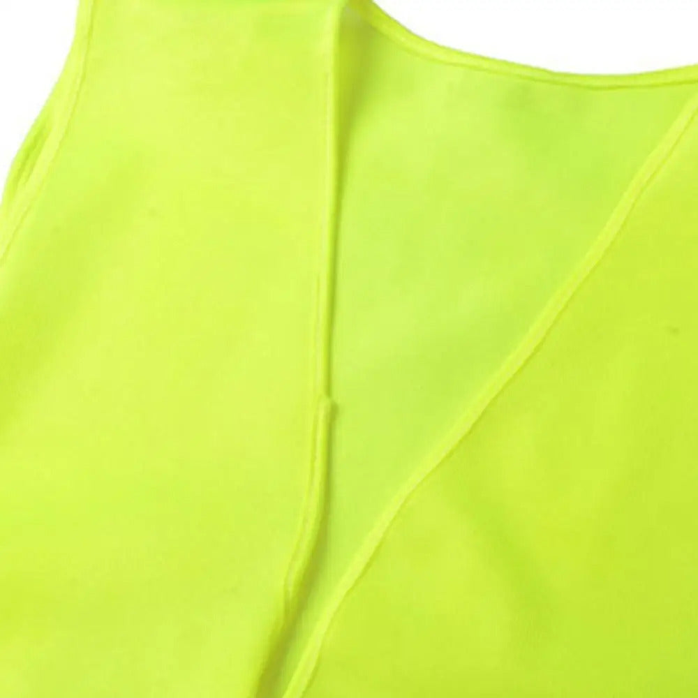 High Visibility Reflective Vest Yellow Outdoor Safety for Running Cycling 70x60cm Image 2