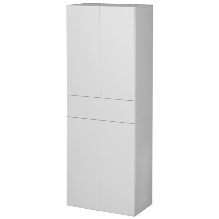 66-Inch White Kitchen Pantry Cabinet with 4 Doors 3 Shelves Adjustable Storage Image 8