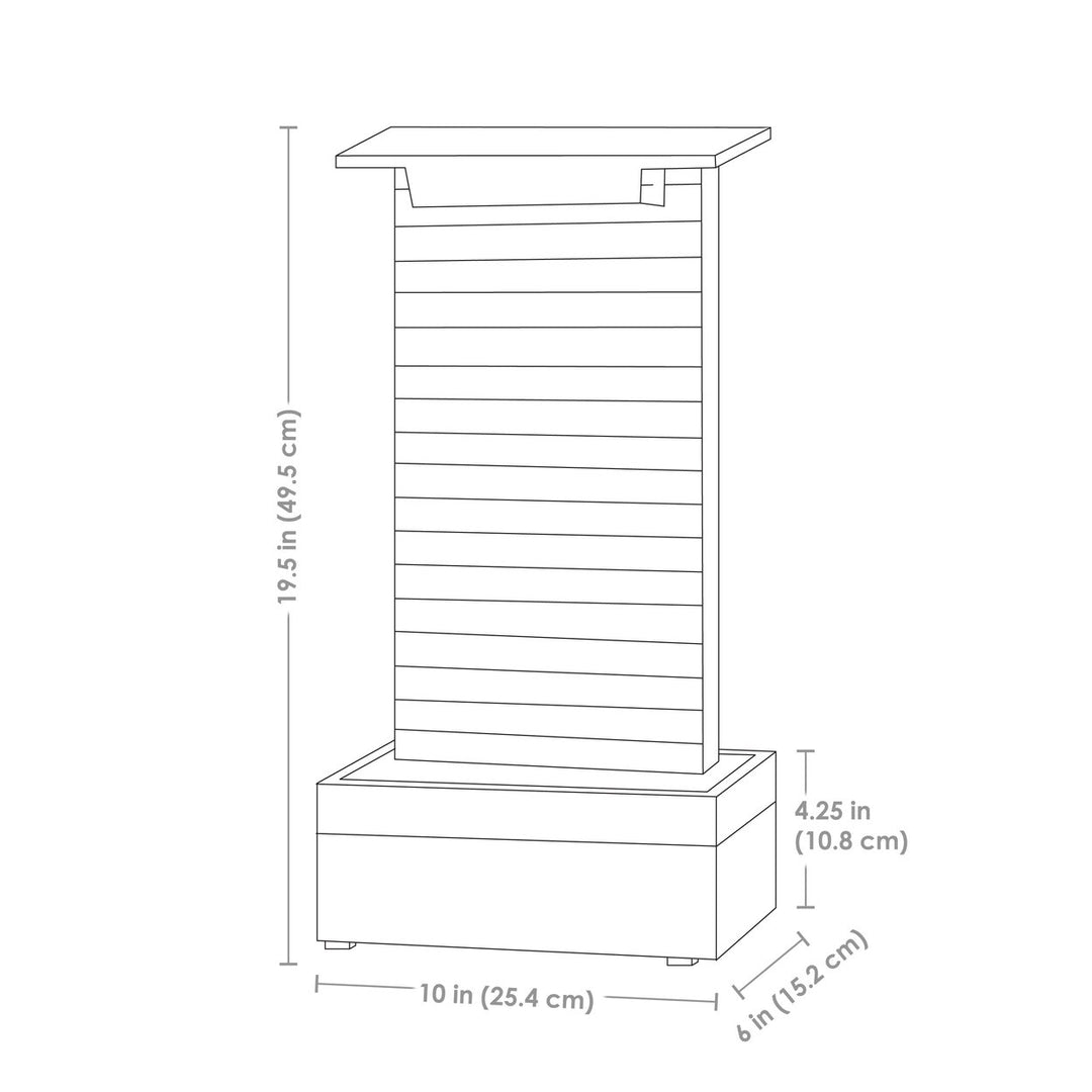 Sunnydaze Slate Ridge Outdoor Waterfall Fountain with Light - 19.5" Image 2