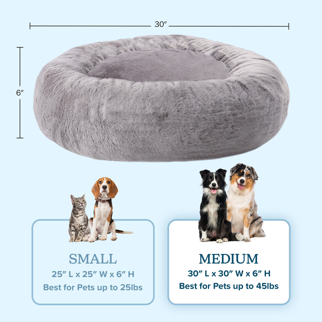 PETMAKER Donut Dog Bed 30in for Medium Pets Memory Foam Orthopedic Support Image 5