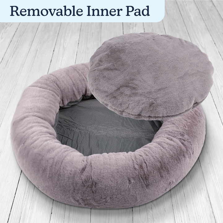 PETMAKER Donut Dog Bed 30in for Medium Pets Memory Foam Orthopedic Support Image 7