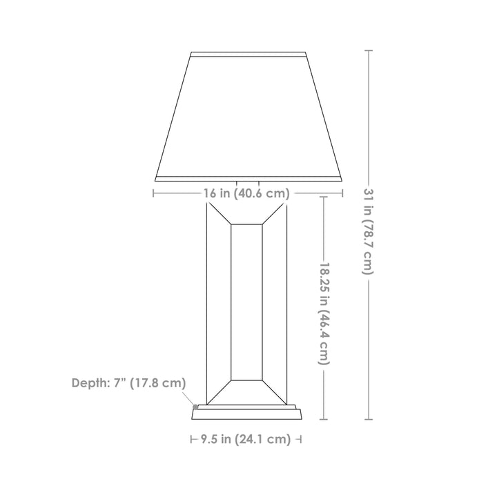 Sunnydaze Open Rectangle Slate Outdoor Table Lamp - 31" H Image 2