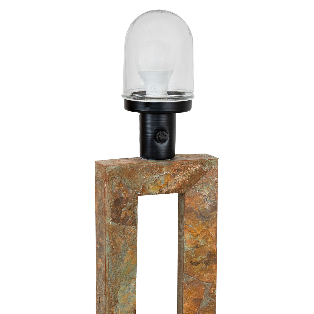 Sunnydaze Open Rectangle Slate Outdoor Table Lamp - 31" H Image 9