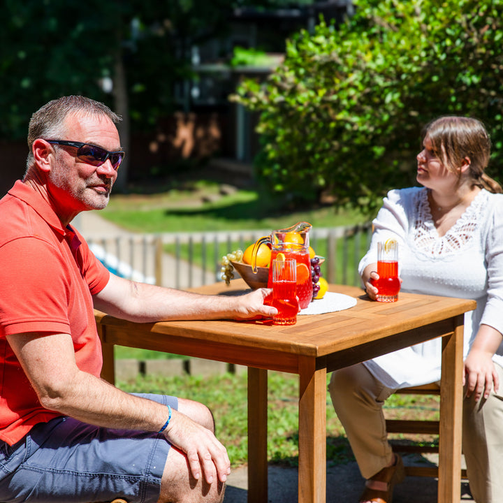 Sunnydaze 31.5 in Solid Teak Square Patio Dining Image 8