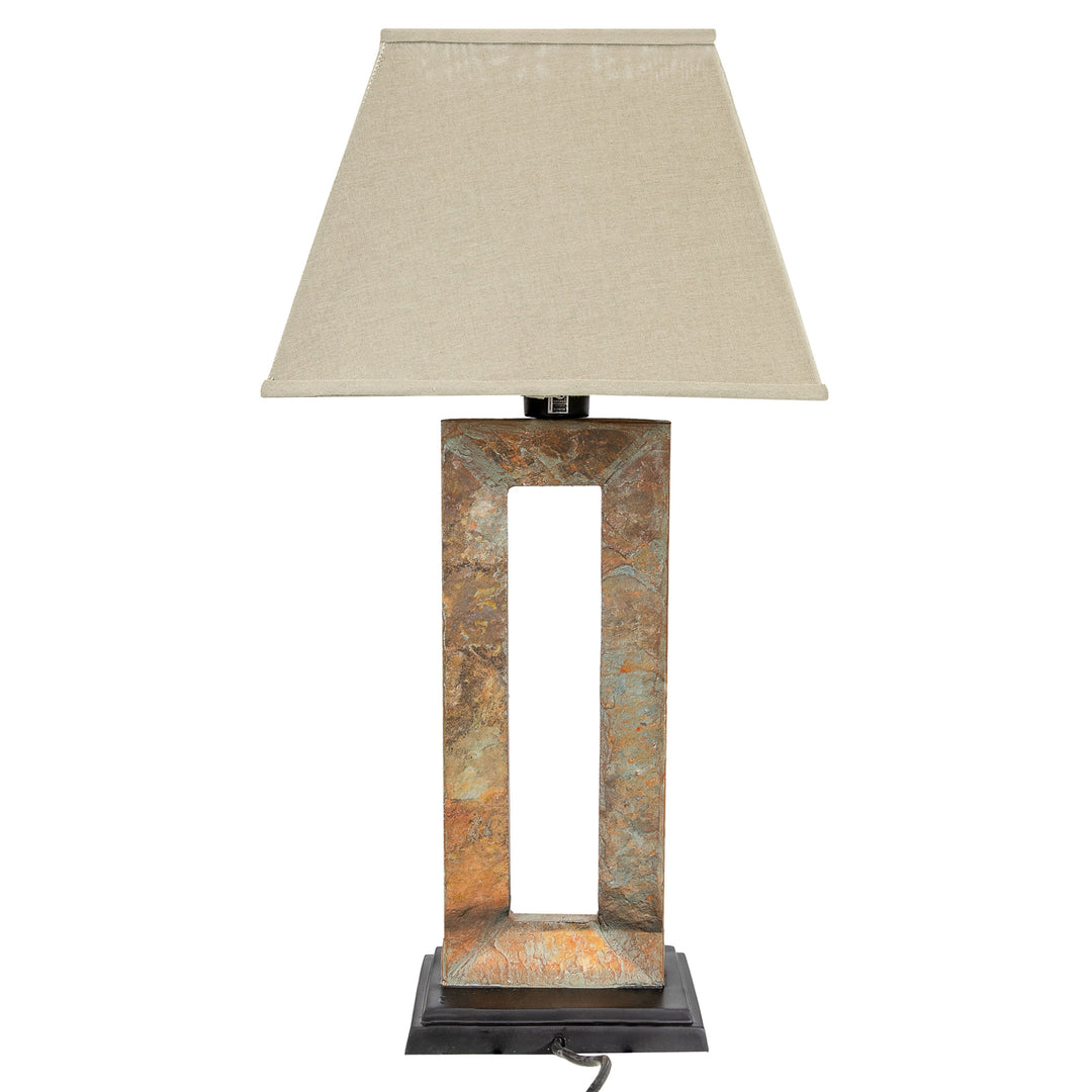 Sunnydaze Open Rectangle Slate Outdoor Table Lamp - 31" H Image 5