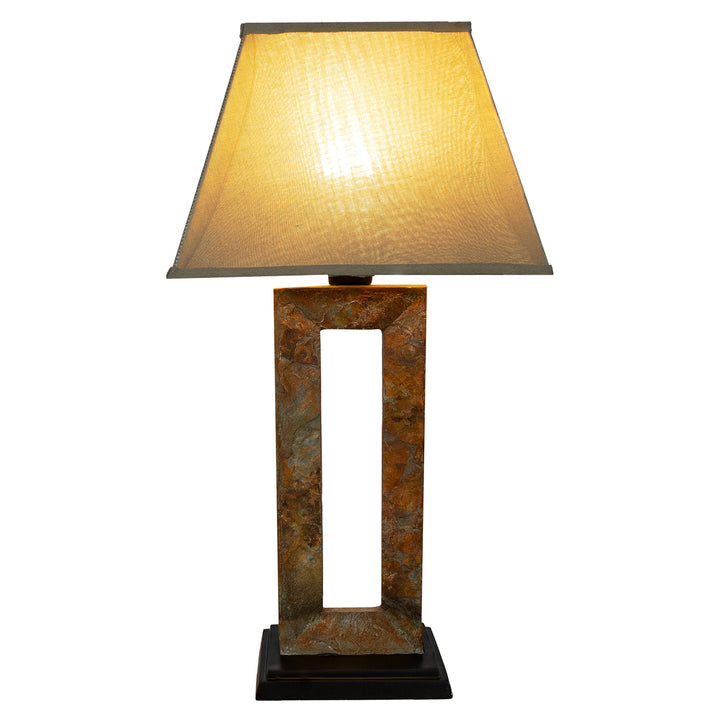 Sunnydaze Open Rectangle Slate Outdoor Table Lamp - 31" H Image 3